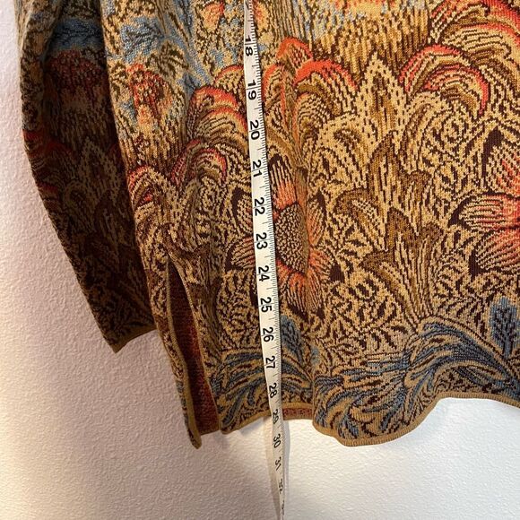 Peruvian Connection Floral Jacquard Cardigan Jacket 100% Pima Cotton Size XL - Picture 8 of 9
